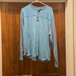 Ocean & Coast blue long sleeve Henley XL